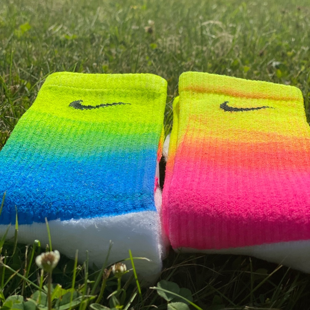 Neon Tie Dye Nike Socks